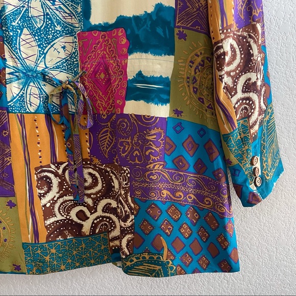 VTG Diane Gilman | 100% Silk Beaded Fringe Blazer - Picture 9 of 12